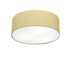 Imagem de Plafon Cilíndrico Md-3005 Tecido 40X12cm Bivolt Algodão Crú