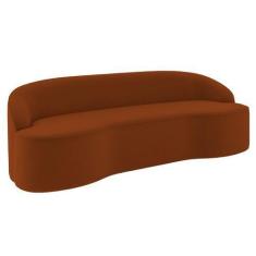 Imagem de Sofá 5 Lugares Para Sala De Estar Living 300cm Theo D06 Veludo Laranja