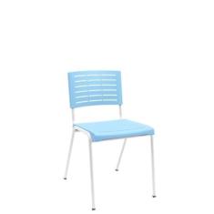 Imagem de Cadeira Fixa Escritório Multiuso Niala Plaxmetal NR17 Azul Celeste