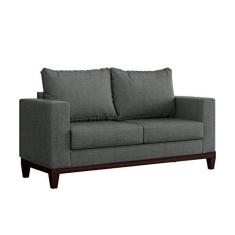 Imagem de Sofá 2 Lugares Davos Base de Madeira Linho Cotton Cinza