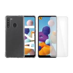 Imagem de Kit Capinha Antichoque + Película De Vidro Para Samsung A21 - Hrebros