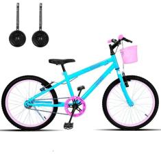 Imagem de Bicicleta Infantil Aro 20 Com Cestinha e Rodinhas-Feminino