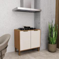 Imagem de Balcão De Cozinha 80cm 2 Portas Xangai Freijó/off-white