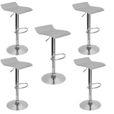 Imagem de Kit 5 Banquetas Toquio Wave Enzo Belo Horizonte Giratória Com Regulagem - Cinza