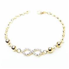 Imagem de Pulseira Delicada Infinito Strass Lembrança Folheado