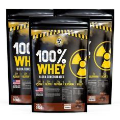 Imagem de Kit 3 Whey Protein 100% Ultra Concentrado  2,7 Kilos  Chocolate