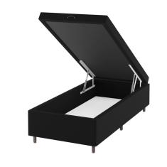 Imagem de Base Box Bau Solteiro Cairo (43x96x203cm) Preto - Casa Giulia