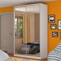 Imagem de Guarda Roupa Solteiro Com Espelho 2 Portas De Correr Rc2004 Linha Roup