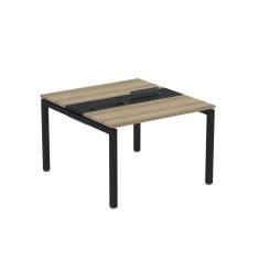 Imagem de Mesa Plataforma Dupla com Pé de Aço para Coworking 110x120 Pdc11/12/2p Noce Naturalle/Preto