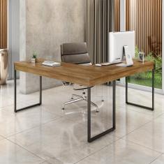 Imagem de Mesa de Escritório em L Sevilha Nogal e Preta