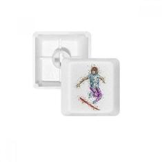 Imagem de Esqui, desenho animado, teclado mecânico com ilustração e teclado mecânico PBT para jogos