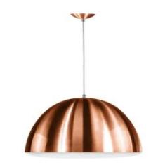 Imagem de Lustre Pendente Meia Lua 30cm De Alumínio New Cobre