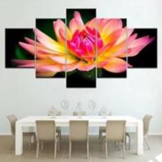 Imagem de Quadro Decorativo Mosaico De 5 Peças Flor Vitória-Régia