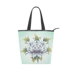 Imagem de Bolsa de ombro com alça superior de lona, flores, bolsa de ombro para mulheres