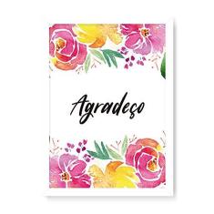 Imagem de Arte Maníacos Quadro Decorativo Floral Agradeço - 23x16,25cm (Moldura caixa em laca )