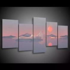 Imagem de Quadro Decorativo 129x63 Sala Quarto Pôr Do Sol