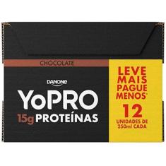 Imagem de Pack Bebida Láctea Uht Com 15G De Proteínas Yopro - Chocolate 250ml 12