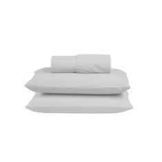 Imagem de Jogo De Cama Box King Size 03 Peças 100% Algodão Lençol Liso Percal 30