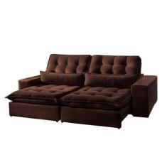 Imagem de Sofá 4 Lugares Retrátil e Reclinável Bruna 2.50m Veludo Móveis Mix