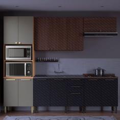 Imagem de Paneleiro Torre Quente Sálvia 70cm Para Micro e Forno Freijó/Grafite