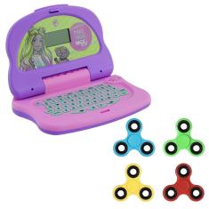 Imagem de Kit Laptop Infantil Educativo Candide Barbie Charm Tech Bilíngue + 1 Fidget Spinner Sortido