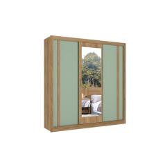 Imagem de Guarda-Roupa 3 Portas THB Ibiza 5809 4 Gavetas Internas Capuccino/Menta SE