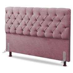 Imagem de Cabeceira Cama Box Casal Queen Size Lylla 160cm Capitonê Com Frame Veludo Rosê - Abmaza