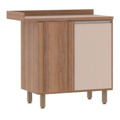 Imagem de Balcão de Cozinha com Tampo Canto Reto 95 cm 1 Porta de abrir 1 Prateleira Lari Luciane Móveis