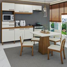 Imagem de Cozinha Completa Com Mesa E 4 Cadeiras Paulista 7 Portas 2 Gavetas Nat