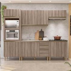 Imagem de Cozinha Completa Angela 11 Portas 3 Gavetas 100% Mdf Carvalho Tok/carvalho Tok