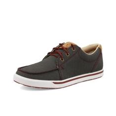 Imagem de Twisted X Moc Toe feminino casual, Cinza-escuro e vermelho celeiro, 38