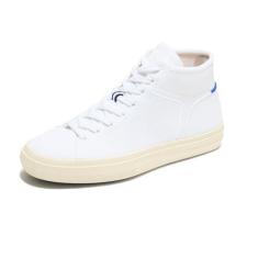 Imagem de Rothy's Tênis feminino de cano alto com cadarço para caminhadas e conforto casual, feito de garrafas de plástico reciclado e lavável na máquina, Branco brilhante, 41