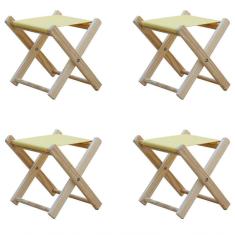 Imagem de Kit 4 Banquinho De Madeira Banqueta Pescador-amarelo