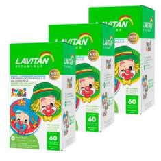 Imagem de Kit 3 Vitamina Infantil Lavitan Kids Mastigavel Mix De Sabor