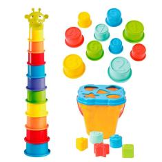 Imagem de Giraffe Tower Monte E Brinque Brinquedo De Empilhar - Maptoy