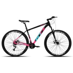 Imagem de Bicicleta MTB Aro 29 GTI Roma 27v Freios Hidráulicos e Suspensão com Trava,Rosa Degradê Preto