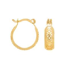 Imagem de Brinco Rommanel Banhado A Ouro 18k Pequena Argola Com Círculos Vazados 523180