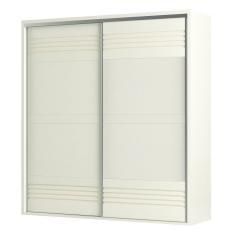 Imagem de Guarda Roupa Casal 223Cm 2 Portas De Correr 100% Mdf Tw602 Off White