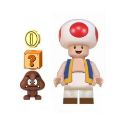 Imagem de Boneco Toad Cogumelo Super Mario Bros Bloco De Montar