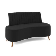 Imagem de Sofá 2 Lugares Living 160cm Pé Palito Maraú Veludo K01 - D'rossi Cor Preto