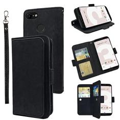 Imagem de Furiet Capa carteira compatível com Google Pixel 3 alça de pulso couro flip suporte de cartão de identificação de crédito suporte acessórios de celular Folio bolsa capa de telefone para Pixel3 III