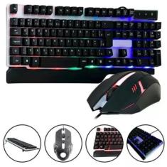 Imagem de Teclado Gamer Semi Mecânico E Mouse Óptico Rgb Preto - Black Watch