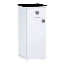 Imagem de Balcão Multiuso Palmer 1 Porta Gabinete 1 Gaveta Branco/Onix - Ajl