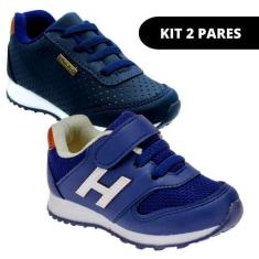 Imagem de Kit 2 Pares Tênis Infantil de Menino Masculino Escolar Casual - Club H