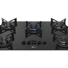Imagem de Cooktop a Gás Fischer 5 Bocas Fit Line Trempe Iron Preto, Bivolt