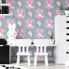Imagem de Papel De Parede Adesivo Infantil Unicórnio N07037 0,58X3,00M