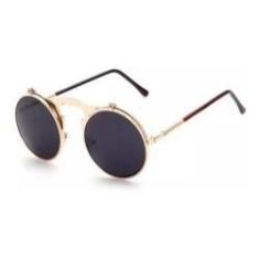 Imagem de Óculos Sol Redondo Circular Vintage Lente Dupla High Quality