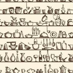 Imagem de Papel De Parede Adesivo Lavável Prateleira Vintage 3M