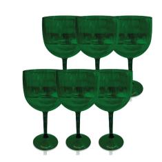 Imagem de Kit 6 Taças Gin Verde Translúcido Acrílico Poliestireno