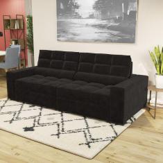 Imagem de Sofá 2 Lugares Retrátil e Reclinável  268cm Deluxe Kappesberg Preto